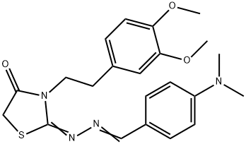 4-(Dimethylamino)benzaldehyde [3-[2-(3,4-dimethoxyphenyl)ethyl]-4-oxothiazolidin-2-ylidene]hydrazone