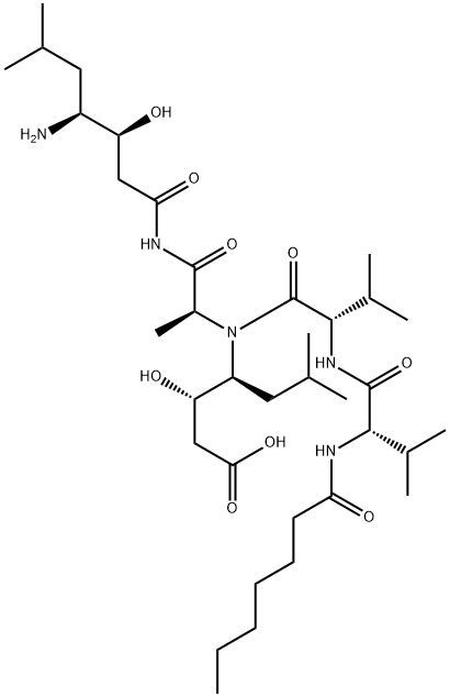 (3S,4S)-4-[[[(3S,4S)-4-[[N-(1-Oxoheptyl)-L-Val-L-Val-]amino]-3-hydroxy-6-methylheptanoyl]-L-Ala-]amino]-3-hydroxy-6-methylheptanoic acid