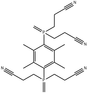 3,3',3'',3'''-[(2,3,5,6-Tetramethyl-1,4-phenylene)bis(methylenephosphinylidyne)]tetrakis(propanenitrile)