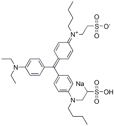 N-[4-[[4-(Diethylamino)phenyl][4-[N-butyl-N-(2-sodiosulfoethyl)amino]phenyl]methylene]-2,5-cyclohexadien-1-ylidene]-N-(2-sulfonatoethyl)-1-butanaminium