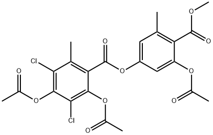 2,4-Bis(acetyloxy)-3,5-dichloro-6-methylbenzoic acid 3-(acetyloxy)-4-(methoxycarbonyl)-5-methylphenyl ester