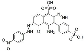 (6Z)-4-amino-6-[(4-nitrophenyl)hydrazinylidene]-5-oxo-3-(4-sulfophenyl)diazenyl-naphthalene-1-sulfonic acid