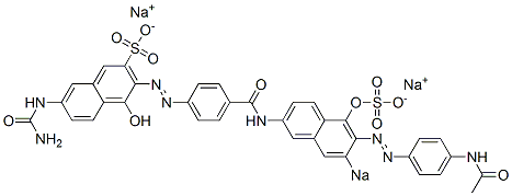 3-[[4-[[6-[(4-Acetylaminophenyl)azo]-5-hydroxy-7-sodiosulfo-2-naphthalenyl]aminocarbonyl]phenyl]azo]-7-ureido-4-hydroxynaphthalene-2-sulfonic acid sodium salt