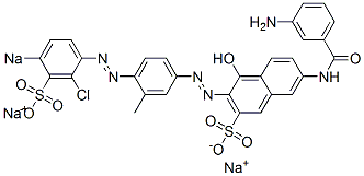 7-[(3-Aminobenzoyl)amino]-3-[[4-[(2-chloro-4-sodiosulfophenyl)azo]-3-methylphenyl]azo]-4-hydroxynaphthalene-2-sulfonic acid sodium salt