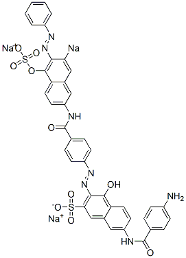 7-[(4-Aminobenzoyl)amino]-4-hydroxy-3-[[4-[(5-hydroxy-6-phenylazo-7-sodiosulfo-2-naphthalenyl)aminocarbonyl]phenyl]azo]naphthalene-2-sulfonic acid sodium salt
