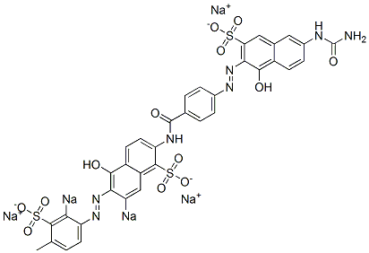 7-Ureido-4-hydroxy-3-[[4-[[5-hydroxy-6-[(4-methyl-2-sodiosulfophenyl)azo]-7-sodiosulfo-2-naphthalenyl]aminocarbonyl]phenyl]azo]naphthalene-2-sulfonic acid sodium salt