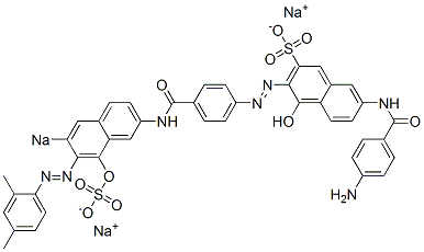 7-[(4-Aminobenzoyl)amino]-4-hydroxy-3-[[4-[[8-hydroxy-7-[(2,4-dimethylphenyl)azo]-6-sodiosulfo-2-naphthalenyl]aminocarbonyl]phenyl]azo]naphthalene-2-sulfonic acid sodium salt