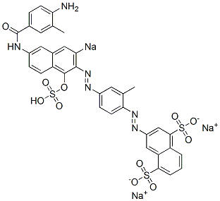 3-[[4-[[6-[(4-Amino-3-methylbenzoyl)amino]-1-hydroxy-3-sodiosulfo-2-naphthalenyl]azo]-2-methylphenyl]azo]naphthalene-1,5-disulfonic acid disodium salt