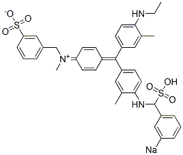 N-[4-[(4-Ethylamino-3-methylphenyl)[4-[(3-sodiosulfobenzyl)amino]-3-methylphenyl]methylene]-2,5-cyclohexadien-1-ylidene]-N-methyl-3-sulfonatobenzenemethanaminium