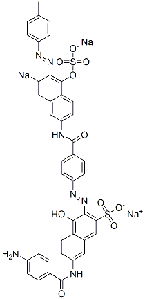 7-[(4-Aminobenzoyl)amino]-4-hydroxy-3-[[4-[[5-hydroxy-6-[(4-methylphenyl)azo]-7-sodiosulfo-2-naphthalenyl]aminocarbonyl]phenyl]azo]naphthalene-2-sulfonic acid sodium salt