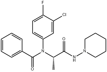 Benzamide, N-(3-chloro-4-fluorophenyl)-N-[1-methyl-2-oxo-2-(1-piperidinylamino)ethyl]-, (S)- (9CI)