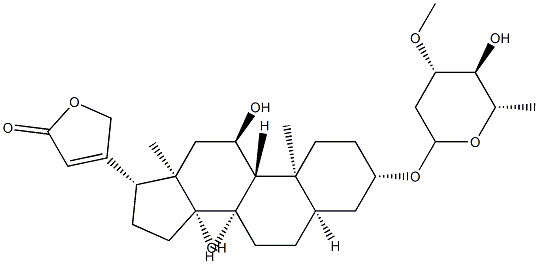 3β-[(3-O-Methyl-2,6-dideoxy-L-arabino-hexopyranosyl)oxy]-11α,14-dihydroxy-5β-card-20(22)-enolide