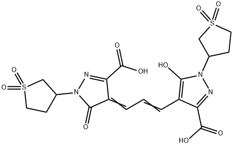 4-[3-(3-carboxy-5-hydroxy-1-(tetrahydro-3-thienyl)-1H-pyrazol-4-yl)allylidene]-4,5-dihydro-5-oxo-1-(tetrahydro-3-thienyl)-1H-pyrazole-3-carboxylic acid S,S,S',S'-tetraoxide