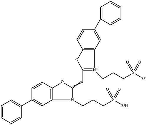 5-Phenyl-2-[[5-phenyl-3-(3-sulfonatopropyl)benzoxazol-2(3H)-ylidene]methyl]-3-(3-sulfonatopropyl)benzothiazol-3-ium