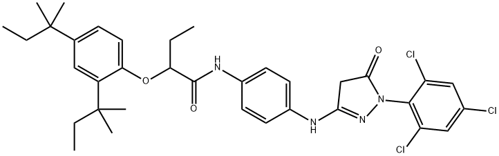 2-[2,4-Bis(1,1-dimethylpropyl)phenoxy]-N-[4-[[[4,5-dihydro-5-oxo-1-(2,4,6-trichlorophenyl)-1H-pyrazol]-3-yl]amino]phenyl]butanamide