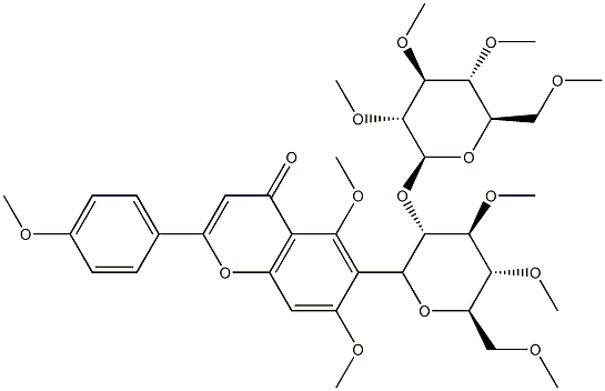 5,7-Dimethoxy-2-(4-methoxyphenyl)-6-[3-O,4-O,6-O-trimethyl-2-O-(2-O,3-O,4-O,6-O-tetramethyl-β-D-glucopyranosyl)-β-D-glucopyranosyl]-4H-1-benzopyran-4-one