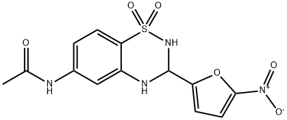 N-[3,4-dihydro-3-(5-nitrofuryl)-2H-1,2,4-benzothiadiazin-6-yl]acetamide S,S-dioxide