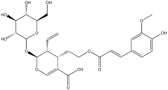 (2S)-3α-Vinyl-2β-(β-D-glucopyranosyloxy)-3,4-dihydro-4α-[2-[[(E)-3-(4-hydroxy-3-methoxyphenyl)-1-oxo-2-propenyl]oxy]ethyl]-2H-pyran-5-carboxylic acid