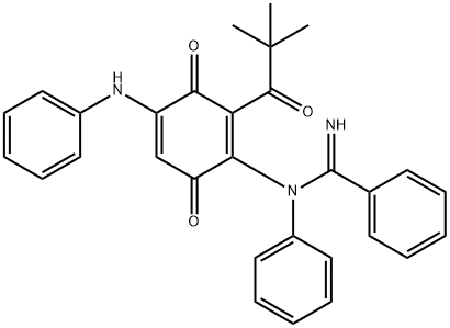 N-[2-(2,2-Dimethyl-1-oxopropyl)-3,6-dioxo-4-(phenylamino)-1,4-cyclohexadien-1-yl]-N-phenylbenzamidine