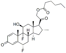 6alpha,9-difluoro-11beta,21-dihydroxy-16alpha-methylpregna-1,4-diene-3,20-dione 21-hexanoate