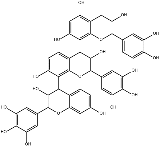 2''-(3,4-Dihydroxyphenyl)-3,3',3'',4,4',4''-hexahydro-2,2'-bis(3,4,5-trihydroxyphenyl)-4,8':4',8''-ter(2H-1-benzopyran)-3,3',3'',5'',7,7',7''-heptol