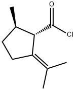 Cyclopentanecarbonyl chloride, 2-methyl-5-(1-methylethylidene)-, (1S-trans)- (9CI)