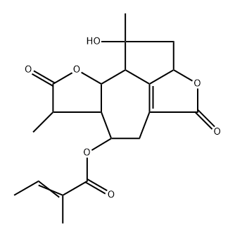 (E)-2-Methyl-2-butenoic acid [(1R)-2,2aα,4,5,6,6aα,7,8,9aβ,9bα-decahydro-1α-hydroxy-1,7β-dimethyl-4,8-dioxo-1H-azuleno[1,8-bc:4,5-b']difuran-6β-yl] ester