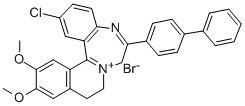 7H-Isoquino(2,1-d)(1,4)benzodiazepin-8-ium, 9,10-dihydro-6-(4-biphenylyl)-2-chloro-12,13-dimethoxy-, bromide