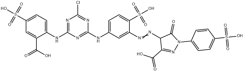 4-[[5-[[4-[(2-carboxy-4-sulphophenyl)amino]-6-chloro-1,3,5-triazin-2-yl]amino]-2-sulphophenyl]azo]-4,5-dihydro-5-oxo-1-(4-sulphophenyl)-1H-pyrazole-3-carboxylic acid