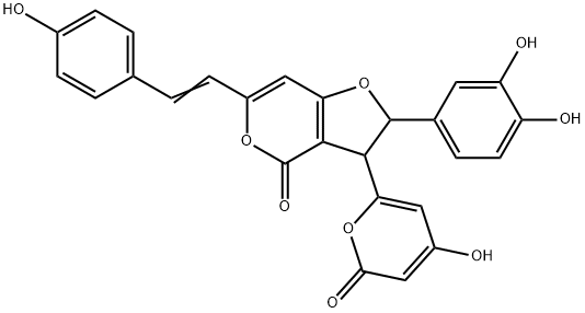 2-(3,4-Dihydroxyphenyl)-2,3-dihydro-3-(4-hydroxy-2-oxo-2H-pyran-6-yl)-6-[2-(4-hydroxyphenyl)vinyl]-4H-furo[3,2-c]pyran-4-one