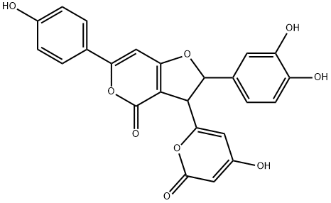 2-(3,4-Dihydroxyphenyl)-2,3-dihydro-3-(4-hydroxy-2-oxo-2H-pyran-6-yl)-6-(4-hydroxyphenyl)-4H-furo[3,2-c]pyran-4-one