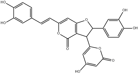2-(3,4-Dihydroxyphenyl)-6-[2-(3,4-dihydroxyphenyl)vinyl]-2,3-dihydro-3-(4-hydroxy-2-oxo-2H-pyran-6-yl)-4H-furo[3,2-c]pyran-4-one