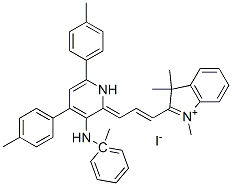 1,3,3-trimethyl-2-[3-[1-methylanilino-4,6-di-p-tolyl-1H-pyridin-2-ylidene]prop-1-enyl]-3H-indolium iodide