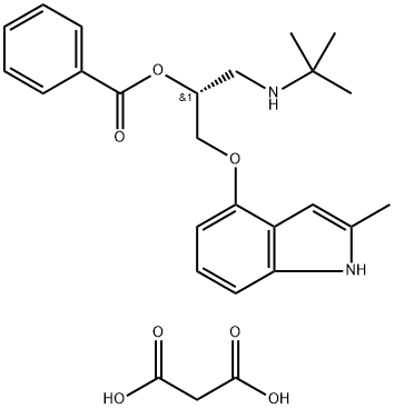2-Propanol, 1-[(1,1-dimethylethyl)amino]-3-[(2-methyl-1H-indol-4-yl)oxy]-, benzoate (ester), (R)-, compd. with propanedioic acid (1:1) (9CI)