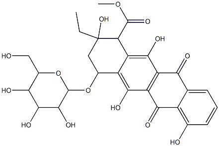 4-O-(glucopyranosyl)-epsilon-rhodomycinone