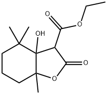 3-Benzofurancarboxylic  acid,  octahydro-3a-hydroxy-4,4,7a-trimethyl-2-oxo-,  ethyl  ester