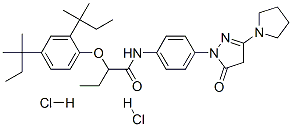 2-[2,4-bis(tert-pentyl)phenoxy]-N-[4-[4,5-dihydro-5-oxo-3-(1-pyrrolidinyl)-1H-pyrazol-1-yl]phenyl]butyramide dihydrochloride