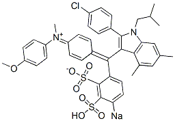 N-[4-[[2-(4-Chlorophenyl)-1-(2-methylpropyl)-4,6-dimethyl-1H-indol-3-yl](2-sulfonato-4-sodiosulfophenyl)methylene]-2,5-cyclohexadien-1-ylidene]-N-methyl-4-methoxybenzenaminium