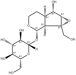(2S,3R,4S,5S,6R)-2-[[(1aS,1bS,2S,5aR,6S,6aS)-6-hydroxy-1a-(hydroxymethyl)-2,4,5,5a,6,6a-hexahydro-1bH-oxireno[5,6]cyclopenta[1,3-c]pyran-2-yl]oxy]-6-(hydroxymethyl)oxane-3,4,5-triol