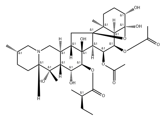 4α,9-Epoxycevane-3β,4,6α,7α,14,15α,16β,20-octol 6,7-diacetate 15-[(R)-2-methylbutanoate]