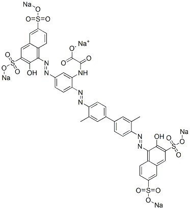 N-[5-[[2-Hydroxy-3,6-bis(sodiosulfo)-1-naphthalenyl]azo]-2-[[4'-[[2-hydroxy-3,6-bis(sodiosulfo)-1-naphthalenyl]azo]-3,3'-dimethyl[1,1'-biphenyl]-4-yl]azo]phenyl]oxamidic acid sodium salt