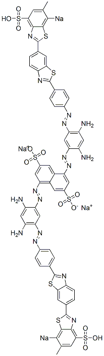 4,8-Bis[[2,4-diamino-5-[[4-[6-(6-methyl-7-sodiosulfobenzothiazol-2-yl)benzothiazol-2-yl]phenyl]azo]phenyl]azo]naphthalene-2,6-disulfonic acid disodium salt