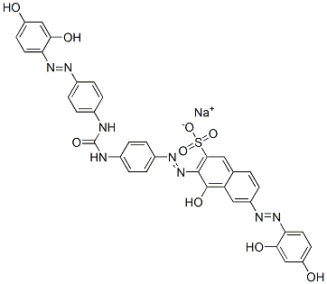 4-Hydroxy-6-[(2,4-dihydroxyphenyl)azo]-3-[[4-[3-[4-[(2,4-dihydroxyphenyl)azo]phenyl]ureido]phenyl]azo]naphthalene-2-sulfonic acid sodium salt
