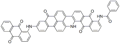 N-[3-[(9,10-Dihydro-9,10-dioxoanthracen-1-yl)amino]-5,10,15,16-tetrahydro-5,10,15-trioxoanthra[2,1,9-mna]naphth[2,3-h]acridin-11-yl]benzamide
