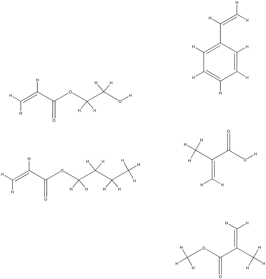 2-Propenoic acid, 2-methyl-, polymer with butyl 2-propenoate, ethenylbenzene, 2-hydroxyethyl 2-propenoate and methyl 2-methyl-2-propenoate