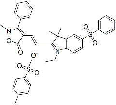 2-[2-(2,5-dihydro-2-methyl-5-oxo-3-phenylisoxazol-4-yl)vinyl]-1-ethyl-3,3-dimethyl-5-(phenylsulphonyl)-3H-indolium toluene-p-sulphonate