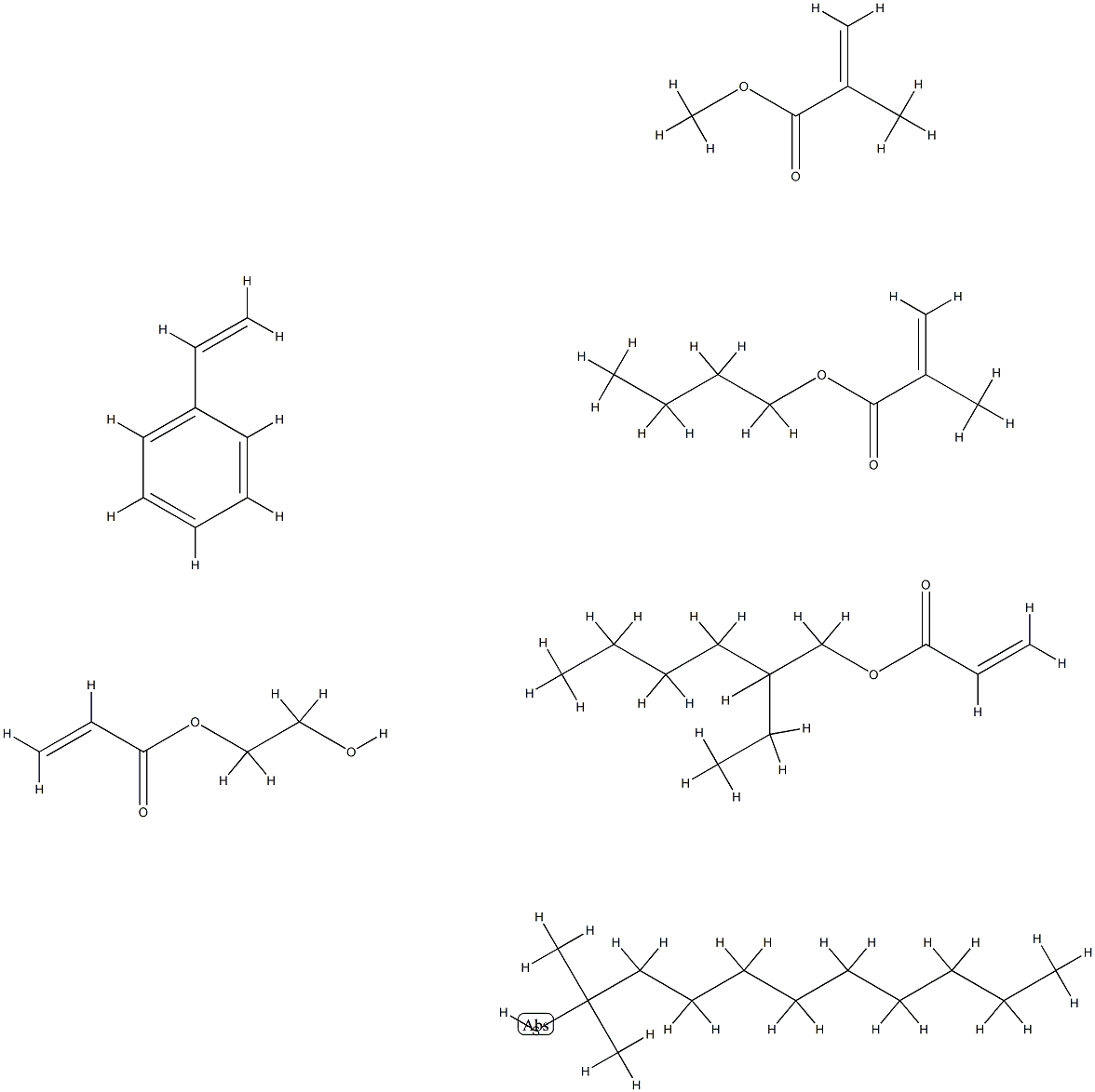 2-Propenoic acid, 2-methyl-, butyl ester, telomer with tert-dodecanethiol, ethenylbenzene, 2-ethylhexyl 2-propenoate, 2-hydroxyethyl 2-propenoate and methyl 2-methyl-2-propenoate