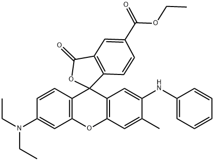6'-(Diethylamino)-3'-methyl-3-oxo-2'-(phenylamino)spiro[isobenzofuran-1(3H),9'-[9H]xanthene]-5-carboxylic acid ethyl ester