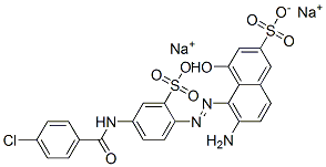 2-Naphthalenesulfonic acid, 6-amino-5-[[4-[(4-chlorobenzoyl) amino]-2-sulfophenyl]azo]-4-hydroxy-, disodium salt