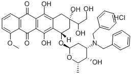 5,12-Naphthacenedione, 7,8,9,10-tetrahydro-8-(1,2-dihydroxyethyl)-1-me thoxy-10-((2,3,6-trideoxy-3-((phenylmethyl)amino)-alpha-L-lyxo-hexopyr anosyl)oxy)-6,8,11-trihydroxy-, hydrochloride, (8S-cis)-